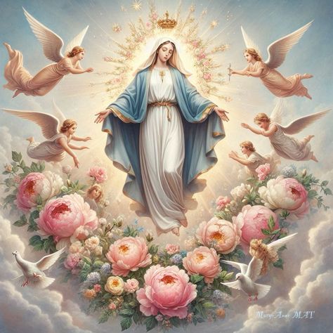 Holy Mary Wallpaper, Mother Mary Images Catholic Art, Mama Mary Images, Mother Mary Wallpaper, Our Lady Of Immaculate Conception, Virgin Mary Picture, Mother Mary Pictures, Birds Photography Nature, Catholic Wallpaper