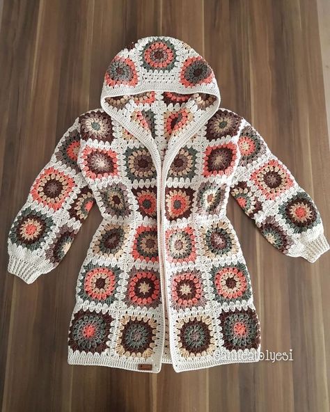 Granny Square Coat Pattern, Long Coat Pattern, Crochet Long Coat, Granny Square Coat, Crochet Coat Pattern, Crochet Sweater Coat, Crochet Jacket Pattern, Crochet Cardigan Pattern Free, Granny Square Crochet Patterns Free