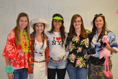 Tacky Tropical Tourist Day - High School Tacky Tourist Day Spirit Week, Tropical Day Spirit Week Outfit, Tourist Day Spirit Week, Tacky Tourist, Dress Like A Tourist Day At School, Tourist Dress Up Day, Tacky Tourist Outfit Spirit Weeks, Tourist Outfit Spirit Week, Tacky Tourist Outfit