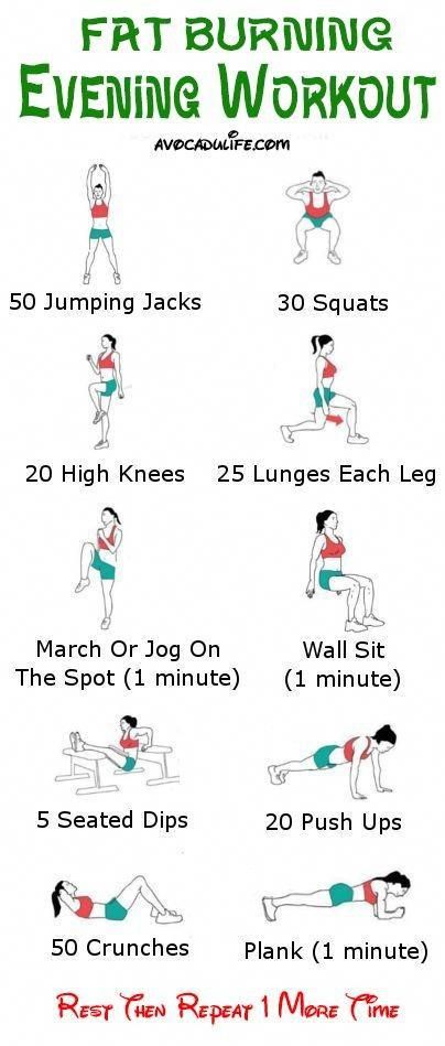 A fat-burning workout is a type of exercise routine designed to help you burn calories and reduce body fat. The key to effective fat burning is to increase your heart rate and maintain it at a moderate to high intensity for an extended period. Here's a sample fat-burning workout that combines both cardio and strength training exercises. Remember to consult with a healthcare professional before starting any new exercise program, especially if you have under #WeightLossExercisePlan Types Of Exercise For Women, Period Workout, Strength Training Exercises, Type Of Exercise, Types Of Cardio, Evening Workout, Lost 50 Pounds, Fat Burning Cardio, Burning Workout