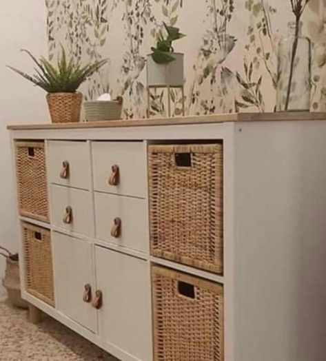 #ikeahacks #ikea #ikeafurniturehacks Kallax Makeover, Remodel Kitchen Cabinets, Hack Ikea, Ikea Hack Ideas, Ikea Kallax, Ikea Furniture Hacks, Kallax Ikea, Living Room Design Ideas, Home Decor Ideas Bedroom