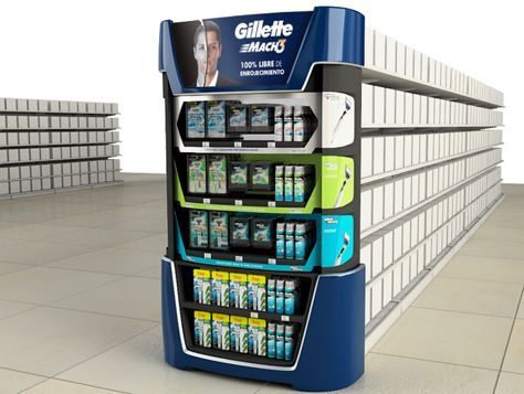 Gillette Mach3 by Henrique Xavier at Coroflot.com End Cap Display, Vending Machine Design, Cool Retail, Medical Device Design, Supermarket Display, Pos Design, Shopper Marketing, Retail Design Display, Cap Display