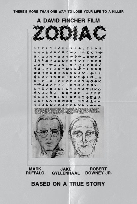 Zodiac Movie Poster, Zodiac Movie, Zodiac Film, Zodiac 2007, Zodiac Poster, Film Posters Art, Best Movie Posters, David Fincher, Thriller Movies