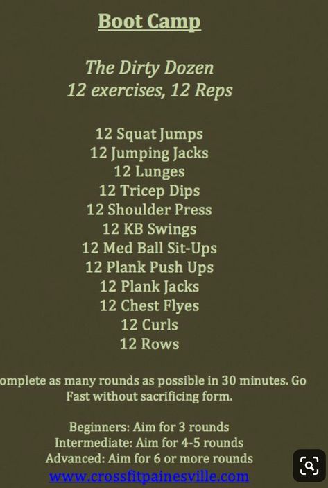 Garage Workouts, Bootcamp Workout, Amrap Workout, Dirty Dozen, Crossfit Wod, Boot Camp Workout, Circuit Training, At Home Workout Plan, Fitness Challenge