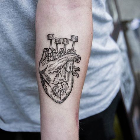 Human Heart Tattoo, Piston Tattoo, Engine Tattoo, Motor Tattoo, Tool Tattoo, Anatomical Heart Tattoo, Mechanic Tattoo, Motorcycle Tattoos, Bike Tattoos