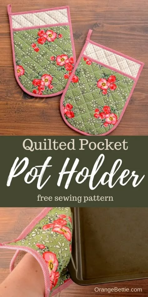 Pot Holders Sewing, Diy Soap Pouches, Pot Holder Pattern, Quilted Potholder Pattern, Quilted Pocket, Quilted Potholders, Sewing Machine Projects, Bling Crafts, Potholder Patterns