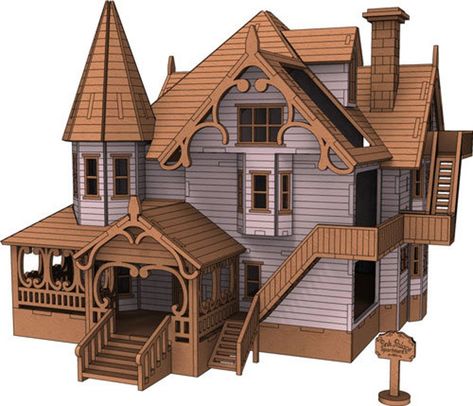 Pink Palace Coraline, Coraline House, Small House Kits, House Doodle, Tiny House Kits, 3d Wooden Puzzle, Diy Tiny House, Pink Palace, Model House