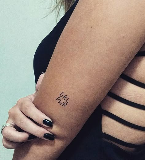 GIRL POWER Equality Tattoos, Empowerment Tattoo, Tiny Tattoos With Meaning, Cream Tattoo, Girl Power Tattoo, Feminist Tattoo, Tiny Tattoos For Women, Power Tattoo, Small Tattoos With Meaning