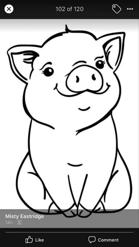 Illustration For Kids, Pig Drawing, Cute Pigs, Art Drawings For Kids, Silhouette Art, Cricut Projects Vinyl, Graphics Designer, Book Page, Coloring Book Pages