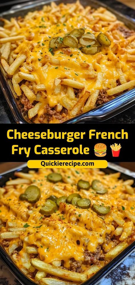 Here’s a delicious and comforting recipe for Cheeseburger French Fry Casserole! This dish combines all the flavors of a classic cheeseburger with crispy French fries on top, making it a fun and family-friendly meal. Struggle Meals For Family, Soft Food Dinner Ideas After Dental Surgery, Family Friendly Casseroles, Cheap Kid Friendly Meals, Mini Casserole Dish Recipes, Quick Kid Friendly Dinners, Kid Friendly Dinners For Picky Eaters, Cheeseburger French Fry Casserole, Soft Food Recipes