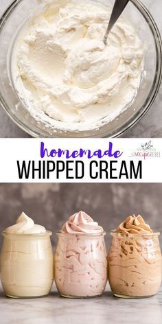 The Best Whipped Cream, Home Made Wiped Cream Recipe, Homemade Whipped Cream Easy With Heavy Cream, Recipe Whipped Cream, Wip Cream Recipes, Homemade Chocolate Whipped Cream, French Whipped Cream, Fluffy Whipped Cream, What To Make With Whipped Cream