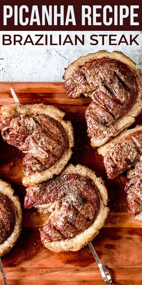 Well-known in Brazil, the picanha steak is one of the most flavorful cuts of beef you will find. Also known as the sirloin cap, picanha has a generous layer of fat, bringing forth an amazing flavor in the meat itself. You won't believe the incredible taste of this picanha recipe! #SundaySupper #brazilianfood #picanha #picanhasteak #picanharecipe #steakrecipe #sirloinsteak #sirloincap #certifiedangusbeef #bestangusbeef #beefrecipes #beeefrecipe #grilledbeef Grilled Sirloin Steak Recipes, Sirloin Cap Recipe, Beef Picanha, Grilled Picanha, Picanha Recipe, Churrasco Recipe, Dinners With Beef, Sirloin Cap, Picanha Steak