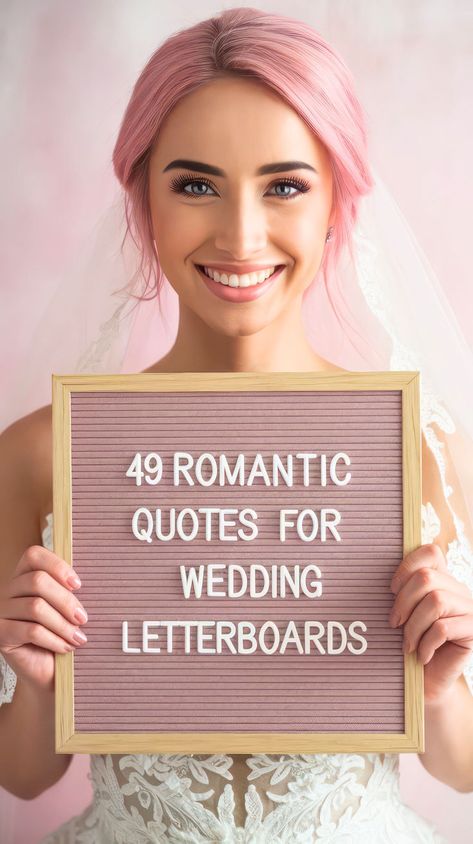 Add a touch of romance to your wedding day with these 49 heartfelt quotes for wedding letterboards. Perfect for decor, photo props, or sharing love-filled moments on social media, these quotes capture the essence of your special day. 📌 Pin this for wedding inspiration! 👉 Click through to find all the romantic quotes that will make your celebration unforgettable. #WeddingQuotes #RomanticSayings #LetterboardIdeas #WeddingDecor #WeddingLetterboard Letterboard Love Quotes, Quotes For Newlyweds, Short Wedding Quotes, Wedding Love Quotes, Quotes For Wedding, Wedding Sayings, Letterboard Quotes, Blue Wedding Decorations, Wedding Quotes