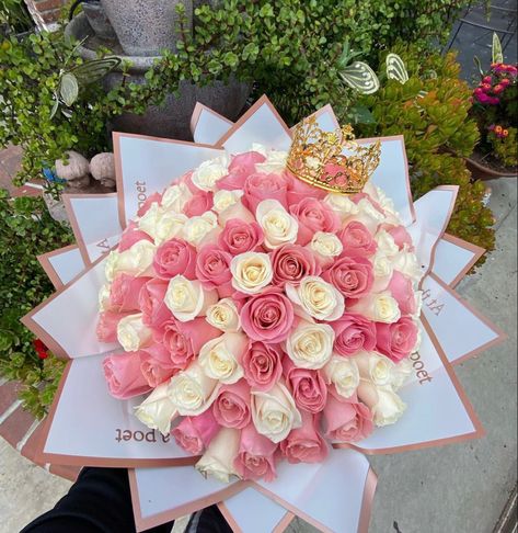 Pink White Roses Bouquet, Pink Rose Flower Bouquet, Pink And White Rose Bouquet Aesthetic, Flower Bouquet White And Pink, 36 Roses Bouquet, Big Pink Flower Bouquet, Pink And White Flower Bouquet Birthday, Flower Bouquet Pink And White, Pink White Flower Bouquet