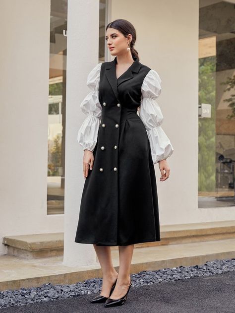 Convocation Dress, Aesthetic Korean Fashion, Japanese Minimalist Fashion, Elegant Silk Dresses, Grad Outfits, Stylish Outfits Casual, Double Breasted Dress, Fashion Outfit Ideas, Hijab Fashionista