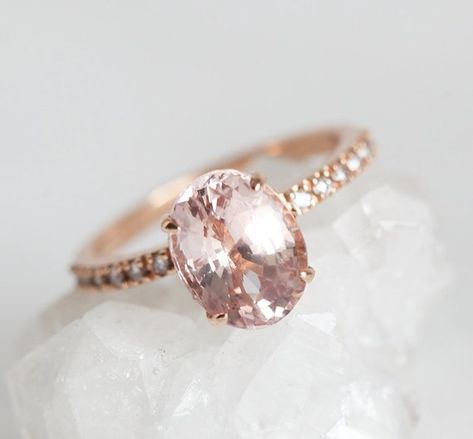 Blush Sapphire Ring 18k Rose Gold Oval Champagne Peach | Etsy Peach Champagne Sapphire, Colored Sapphires, Peach Sapphire Rings, Sapphire Diamond Engagement Ring, Peach Sapphire Engagement Ring, Dream Rings, Oval Sapphire Ring, Diamond Sapphire Engagement Ring, Sapphire Diamond Engagement