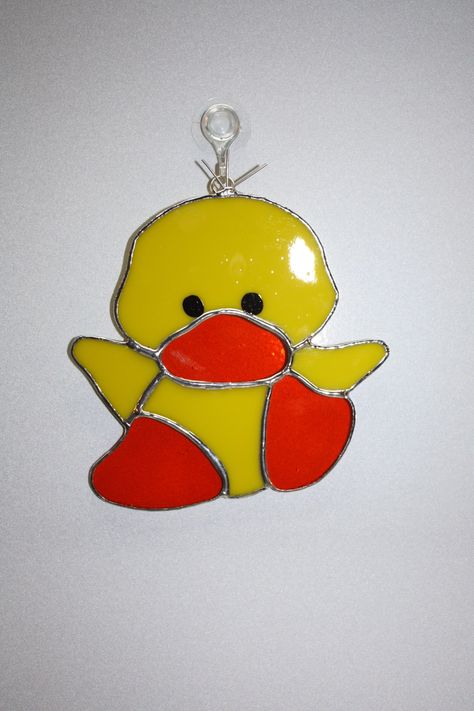 Rubber Duck Stained Glass Pattern, Stained Glass Rubber Duck, Easter Stained Glass Patterns, Stained Glass Easter, Stained Glass Night Lights, Rubber Duckies, Quack Quack, Stained Glass Birds, Stained Glass Decor