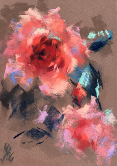 Pink flowers Soft Pastel Flowers Painting, Soft Pastel Flowers, Painterly Flowers, Pastels Art, Pan Pastels, Oil Pastel Paintings, Pastel Paintings, Perfume Packaging, Pastel Roses