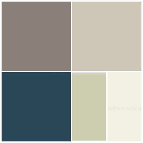 Color Palette Taupe, Navy House Exterior, Taupe Color Palette, How To Whitewash Brick, Annie Sloan Coco, Taupe Rooms, Color Palette Interior, Taupe Color Schemes, Taupe Color Palettes