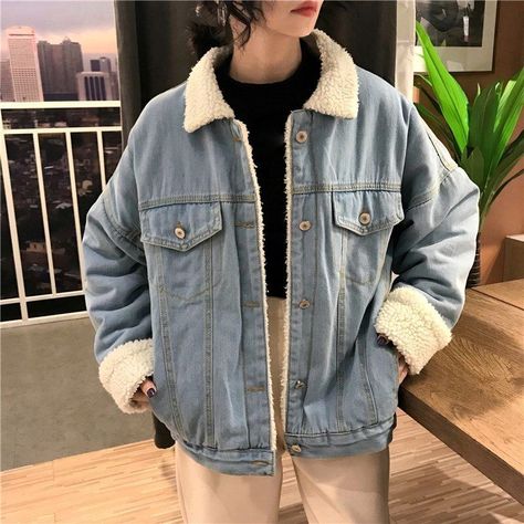 [Ad] 45 Most Popular Denim Jacket Outfit Women Tricks To Check Out This Season #denimjacketoutfitwomen Jean Jacket Reference, Loose Denim Jacket Outfit, Jeans Jacket With Fur, Fluffy Jean Jacket Outfit, Lined Jean Jacket Outfit, Wool Denim Jacket Outfit, Jean Sherpa Jacket Outfit Women, Denim Jacket Outfit Women's Winter, Blue Jean Jacket Outfits Winter