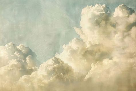 Painted Clouds Aesthetic, Clouds Painting Wallpaper, Cloud Background Landscape, Aesthetic Clouds Landscape, Old Cloud Painting, Paint Background, Download Free Images, Background Banner, Close Up