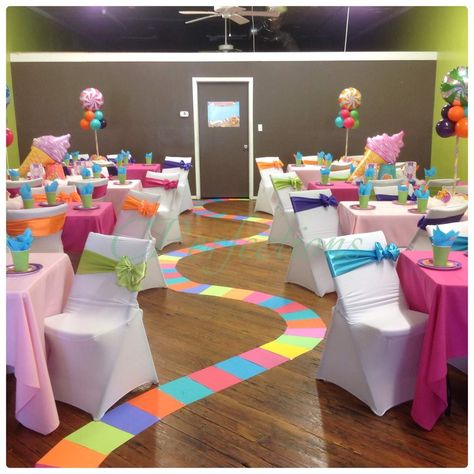 Candyland Birthday Party Ideas, Candyland Party Theme, Candyland Birthday Party, Candy Theme Birthday Party, Candy Themed Party, Candy Land Birthday Party, Sofia Party, Work Holiday Party, Candy Birthday Party