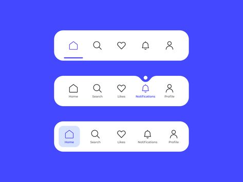 Tab bar menu navigation by zsolt hutvagner Mobile App Menu Design, Nav Bar Design, Mobile App Navigation, Bottom Navigation, Ui App Design, App Navigation, การออกแบบ Ui Ux, Application Ui Design, To Do App