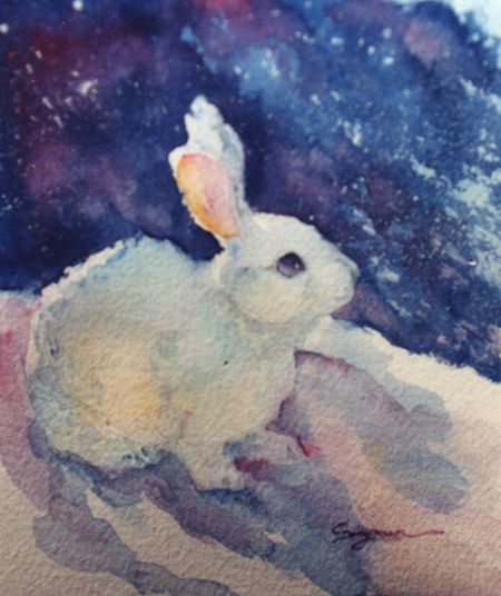 Vintage Ski Posters, Watercolor Birthday Cards, Cute Bunny Pictures, Bunny Painting, Rabbit Painting, Start Painting, Bunny Drawing, White Rabbits, Air Painting