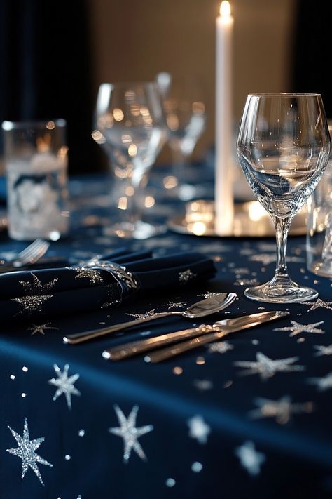 Wedding decor. Midnight blue tablecloth with silver star motifs.

Prepare to be starstruck as we reveal our curated collection of 39 awe-inspiring celestial wedding theme designs. This dreamy aesthetic, inspired by the night sky, floating constellations, and twinkling stars, is every whimsical couple's fantasy brought to life. Don't merely walk down the aisle, tread where galaxies collide, among mythical…

Read more: https://tastywed.com/generated-post-39-mystical-celestial-wedding-theme-design-collections/ Magical Themed Wedding, Summer Celestial Wedding, Celestial Event Decor, Midnight Blue And Silver Wedding Theme, Celestial Wedding Ceremony, Night Sky Themed Wedding, Celestial Wedding Color Palette, Celestial Wedding Ideas, Acotar Wedding Theme