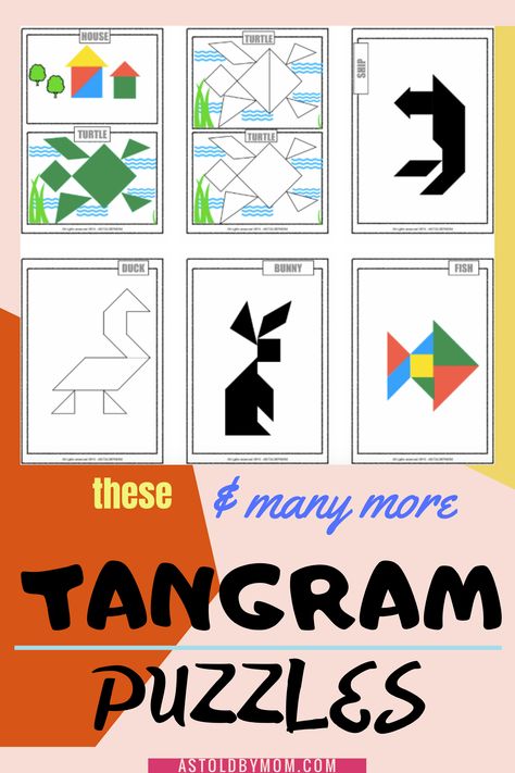 An all time favorite activity of kids and toddlers, colorful #printable #Tangrams #puzzles are here.  Puzzles with outline silhouette, with answers and colorful pictures to catch the attention of our little preschoolers. #kids #preschoolers #toddlers #tots #printables #fun #kindergarten Tangram Printable, Tangram Puzzles, Favorite Activity, Fun Activities For Toddlers, Printable Puzzles, Skill Development, Tot School, Indoor Activities For Kids, Puzzle Set