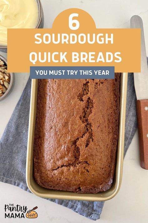 6 delicious sourdough quick bread recipes you must try! From sourdough banana bread to sourdough gingerbread there's something here for you! Sourdough Quick Bread, Sweet Sourdough Bread Recipe, Sourdough Gingerbread, Sourdough Banana Bread, Sourdough Banana, Pumpkin Spice Bread, Spice Bread, Kefir Recipes, Sourdough Starter Discard Recipe