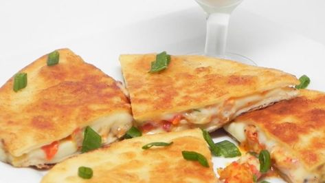 Seasoned crawfish tails fill these cheesy quesadillas. Seafood Quesadilla Recipes, Frozen Crawfish Tails Recipe, Crawfish Tail Meat Recipes, Crawfish Enchiladas, Crawfish Quesadillas, Mexican Food Dishes, Crawfish Recipes, Seafood Diet, Lazy Dinners