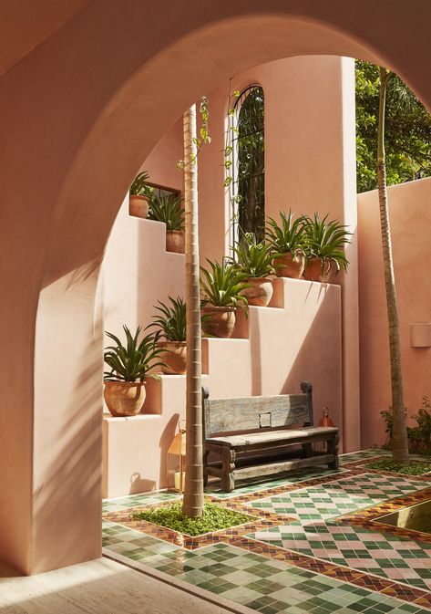 Gallery — Casa Rosada Multi Color Tile, Summer Thornton, Mexican Hacienda, Spa Rooms, Mexico Design, Adobe House, Spanish Style Home, Design Hotel, Design Del Prodotto