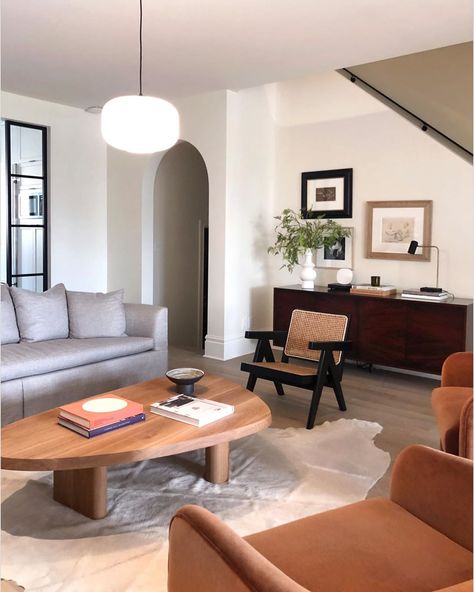 Nam Dang-Mitchell Design on Instagram: “Living room with custom coffee table at the Townhouses by NDM. #interiordesign by @namdangmitchell #livingroom #design #decor #homedecor…” Nam Dang Mitchell, White Oak Hardwood Floors, Custom Coffee Table, Oak Hardwood Flooring, Oak Hardwood, Wood Deck, Brick Fireplace, Urban Living, Custom Coffee