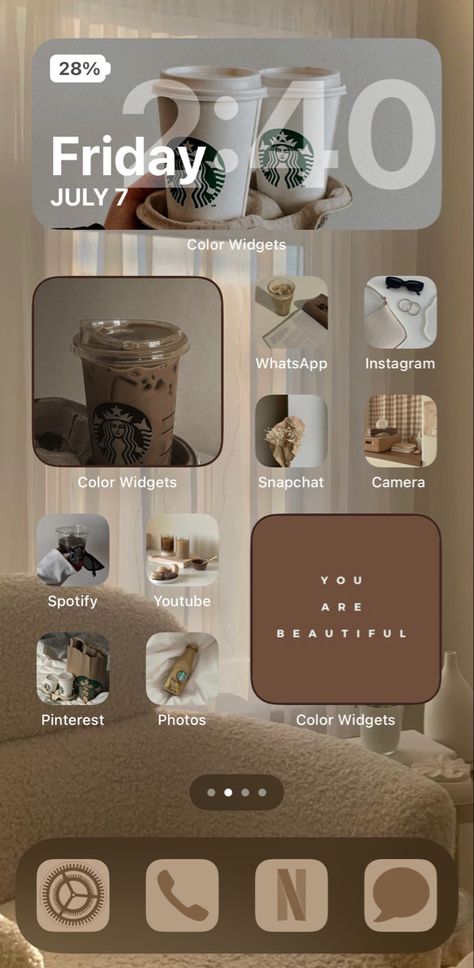 Who dont like coffee? #aesthetic #aestheticwallpaper #brown #coffee #teapeachuu Coffee Iphone Aesthetic, Brown Aesthetic Phone Layout, Iphone Coffee Wallpaper Aesthetic, Coffee Colour Aesthetic, Ios Theme Ideas, Coffee Phone Wallpaper, Widgets Idea, Coffee Wallpaper Iphone, Starbucks Wallpaper