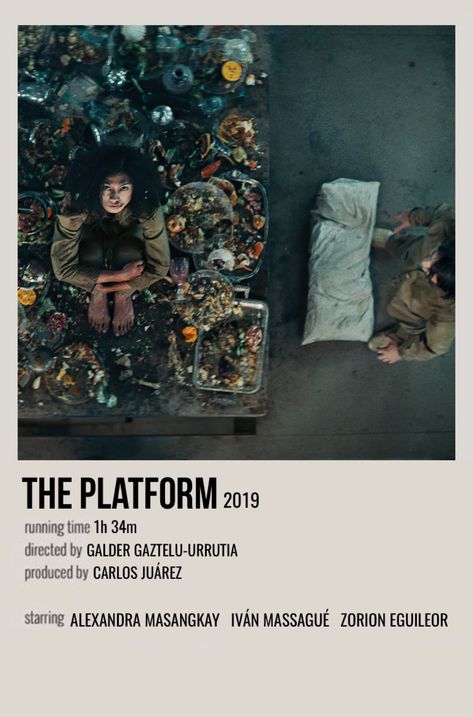 minimal polaroid movie poster for the platform The Platform Poster, The Platform Movie Poster, Horor Filmovi, The Platform Movie, Platform Movie, Polaroid Movie Poster, Alt Posters, Minimalist Polaroid Poster, Indie Movie Posters