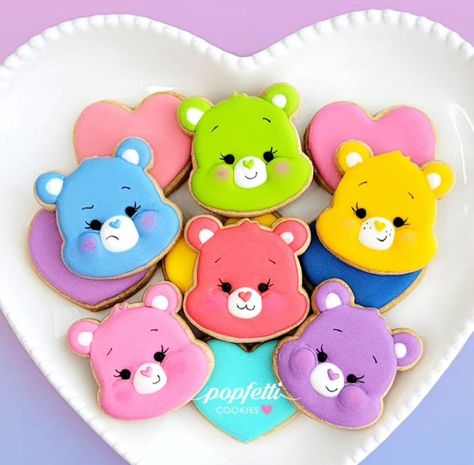 Aaliyah Birthday, 19th Birthday Cakes, Care Bears Birthday Party, Candy Decorations Diy, Care Bear Party, Care Bear Birthday, Crazy Cookies, Kid Cupcakes, Bear Cookies