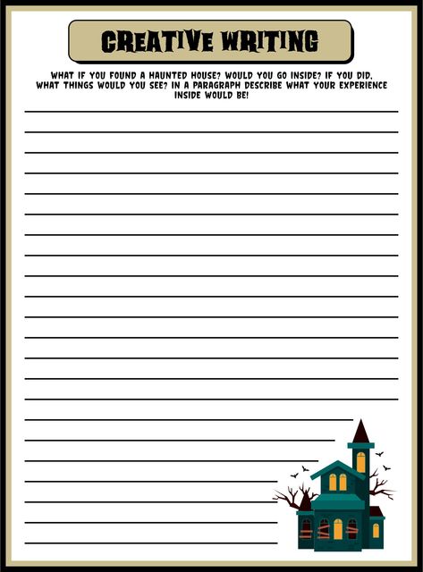 Printable Halloween Creative Writing Worksheet Template Halloween Creative Writing, Halloween Writing Paper, Themed Party Invitations, Halloween Writing Prompts, Creative Writing Worksheets, Teacher Tricks, Poem Template, Halloween Creative, Halloween Writing