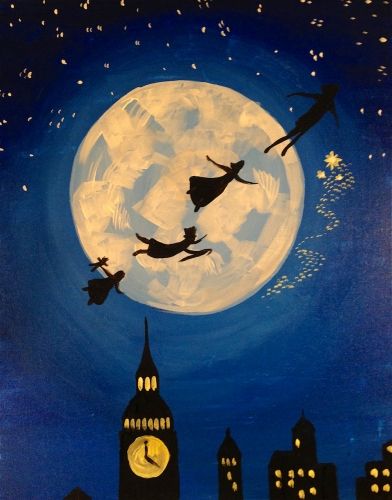 Peter Pan Disney, Disney Canvas, Disney Paintings, Images Disney, Wallpaper Disney, Paint Nite, 강아지 그림, Art Disney, Old Disney