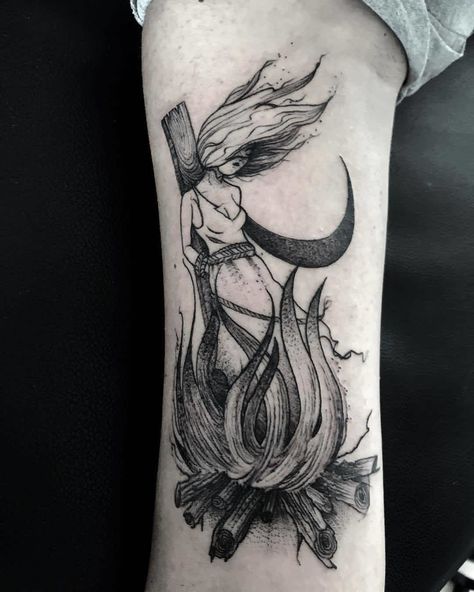 Moonlight Tattoo, Viking Rune Tattoo, Witchy Tattoos, Feminist Tattoo, Wiccan Tattoos, Rune Tattoo, Witch Tattoo, Nordic Tattoo, Gorgeous Tattoos