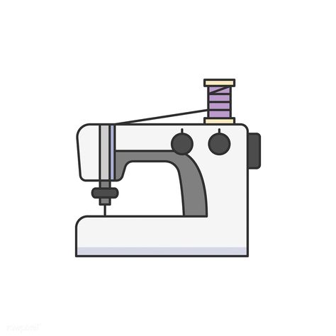 Sewing machine illustration | free image by rawpixel.com Fashion Design Stickers, Machines Drawing, Sewing Machine Illustration, Cute Sewing Machine, Illustration Clothes, Sewing Machine Drawing, Machine Illustration, Machine Drawing, Marker Icon