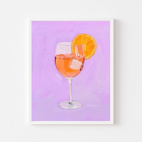 DIGITAL FILE ONLY Aperol Spritz Painting | Colorful Cocktail Dining Room Wall Art Print | Pastel Bar Cart Digital Download | Trendy Girly Apartment Printable Four Sisters Print Shop's original art prints are colorful and modernized still lifes, portraits, and landscapes inspired by impressionist and fauvist art of the past. Our high-quality digital artwork will add a dose of joy and personality to any room. This is an instant download and no physical products will be shipped. INCLUDED FILE SIZES Cocktail Painting Acrylic, Aperol Spritz Art, Aperol Spritz Painting, Cocktail Painting, Spritz Aperol, Drink Painting, Fauvist Art, Girly Apartments, Colorful Cocktails