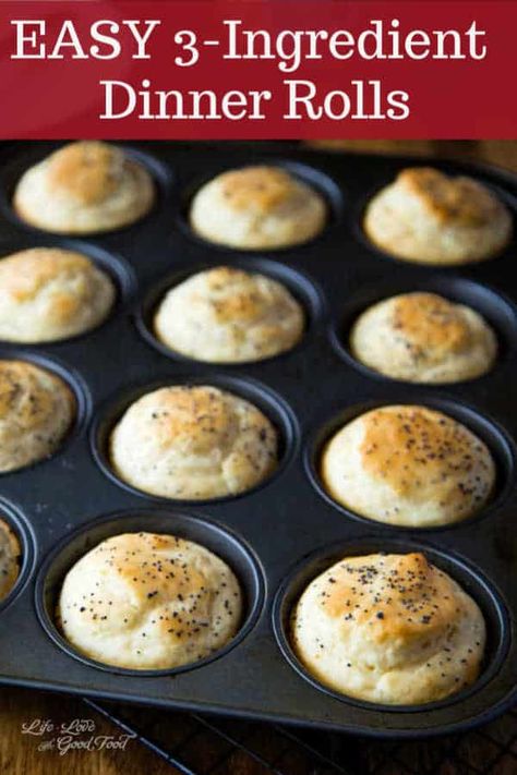 These Quick 3-Ingredient Dinner Rolls made with mayonnaise are so easy and delicious! Ready in about 20-minutes, these quick rolls bake up with a light and airy texture. #bread #quickbread #muffin Muffin Tin Dinner Rolls, Quick Rolls Recipe, Dinner Recipes Delicious, Rolls Baking, Quick Dinner Rolls, Dinner Rolls Easy, 3 Ingredient Dinners, Quick Rolls, No Yeast Dinner Rolls