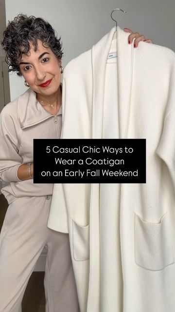 GRAZIA | DAILY STYLE INSPO on Instagram: "5 CASUAL CHIC WAYS TO WEAR A COATIGAN ON AN EARLY FALL WEEKEND 🤍 // There is a reason why this sweater coat has been in my fall capsule every year - it’s a true workhorse! If you live in a climate that doesn’t get super cold like I do, or you’re looking for something easy to throw on when there’s just a little nip in the air - this is it. 
.
It’s so versatile and will give any outfit a chic factor. It’s also a dream to travel with, and depending where you live you can wear it 3 seasons. I styled it here for an early fall weekend! 
.
I linked this year’s color version along with another look for less option!
.
.
.
#mango #chicstyle #coatigan #sweatercoat #fallstyle #weekendstyle" Coatigan Outfit, Autumn Weekend, Sweater Coat, Weekend Style, Daily Style, Early Fall, Reason Why, Sweater Coats, Daily Fashion