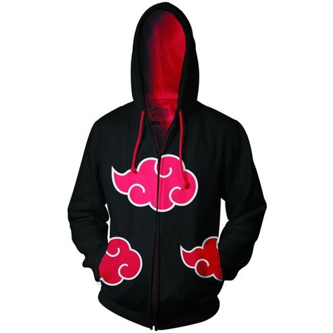 Naruto Items, Itachi Cosplay, Naruto Clothing, Red Clouds, Naruto Akatsuki, Black Zip Up Hoodie, Naruto Cosplay, Anime Inspired Outfits, Anime Accessories