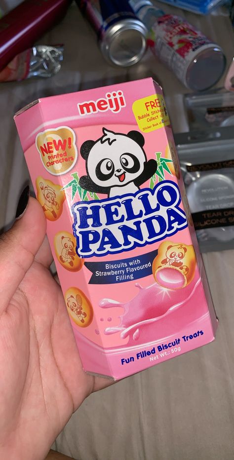 Hello Panda, Pink Snacks, Packaging Snack, Happy Panda, Wholesale Hair Accessories, Strawberry Filling, Just Love Me, Food Drinks Dessert, Pop Tarts