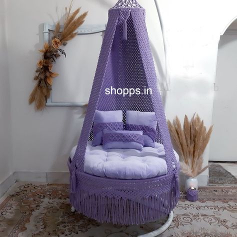 5 Macrame Swings in India: Elevate Your Home with Boho-Chic Style Introduction to macrame swings Macrame Swings in India have become a popular choice for homeowners in India who want to add a touch of boho-chic style to their homes. These swings not only serve as a comfortable seating option but also act as a beautiful piece of decor that can instantly elevate the overall aesthetics of any space. #Furniture #garden #homedecor #India #indoor #indoorswing #interiordesign #jhula #jula Macrame Bed, Knotting Patterns, Macrame Swing, India Home Decor, Indoor Swing, Cozy Reading Nook, Cozy Reading, Space Furniture, Elevate Your Home