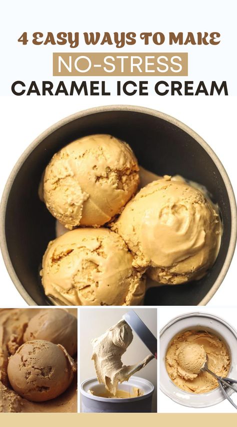 caramel ice cream Homemade Caramel Ice Cream, Kitchen Aid Ice Cream Recipes, Caramel Ice Cream Recipe, Kitchen Aid Ice Cream, Espresso Ice Cream, Ice Cream Salt, Foolproof Recipes, Ice Cream Sauce, Ice Cream Recipes Machine