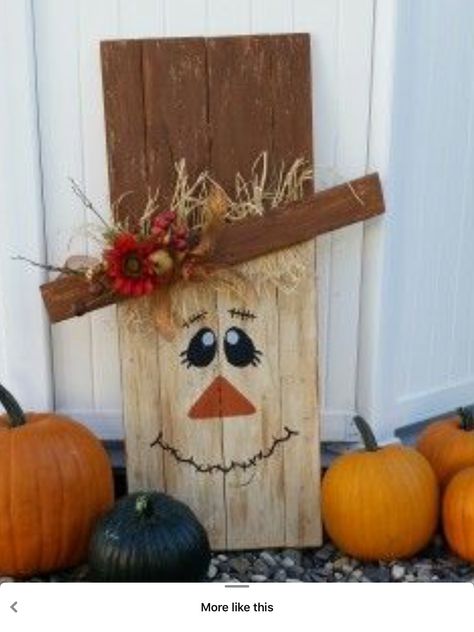 Scarecrow Wood Sign, Scarecrow Faces Painted, Scarecrow Faces Painted On Wood, Scarecrow Faces, Fall Wood Projects, Thanksgiving Wood Crafts, Scarecrow Craft, Wood Sign Art, Scare Crow