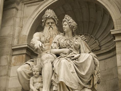 Pixel Works: Statue of Zeus and Hera in Albertina Square, Vienna, Austria. Hera Goddess, Zeus Statue, Zeus And Hera, Greek Pantheon, Goddess Aesthetic, Greek Gods And Goddesses, Greek And Roman Mythology, Greek Mythology Art, Ancient Mythology